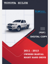 2011 - 2013 TOYOTA HILUX CRUISER OWNERS MANUAL